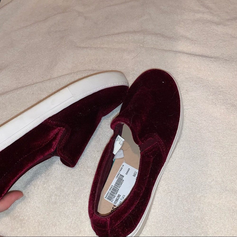 Red velvet shoes